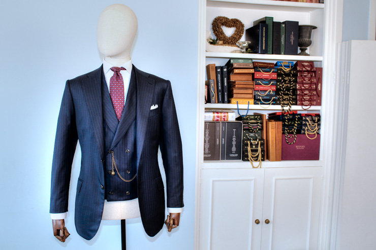 bespoke blue suit for men